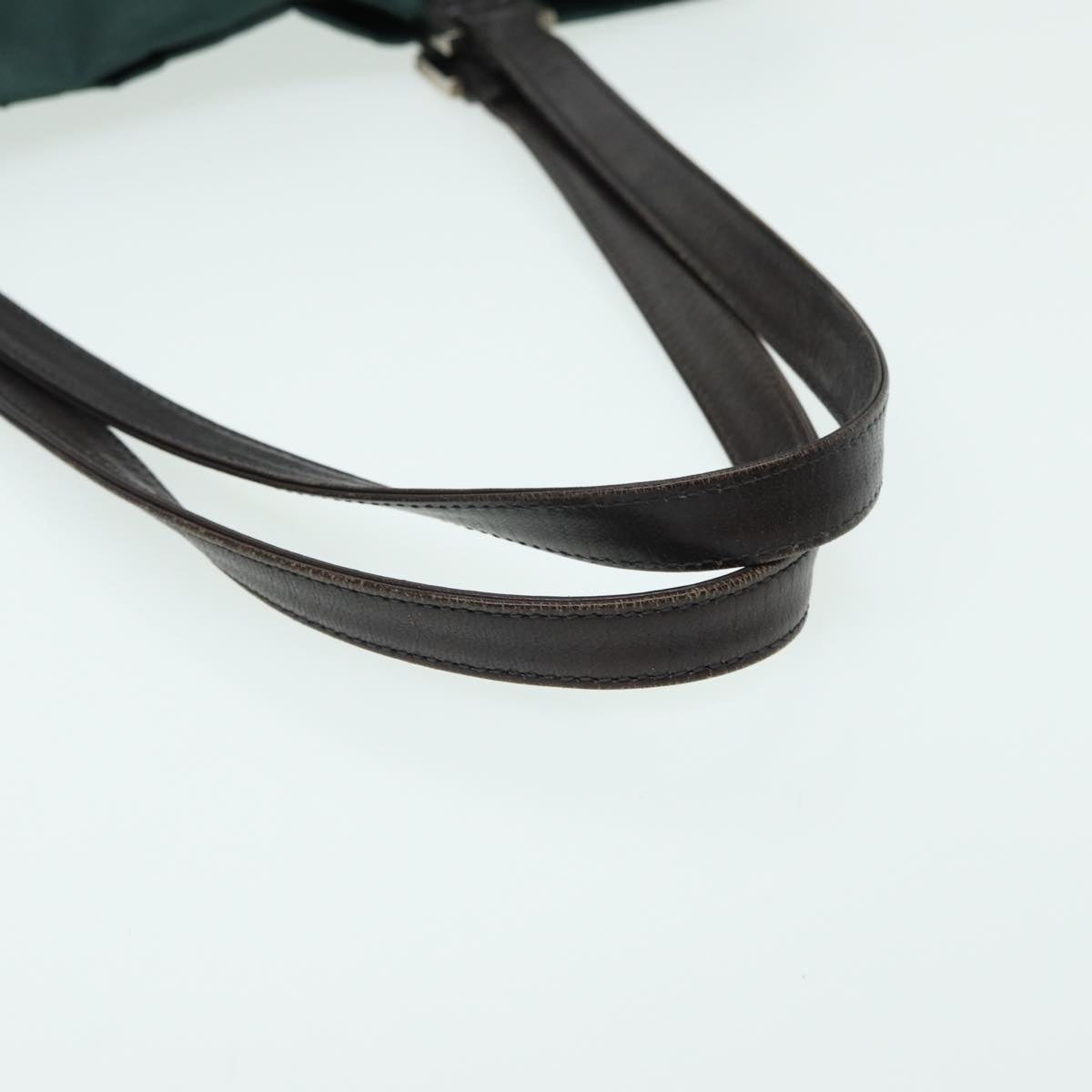 FENDI Tote Bag Nylon Leather Green Brown 84445