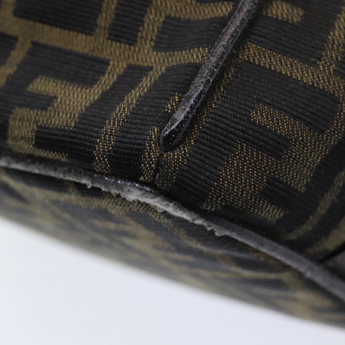 FENDI Zucca Canvas Vanity Pouch Brown Black 84448