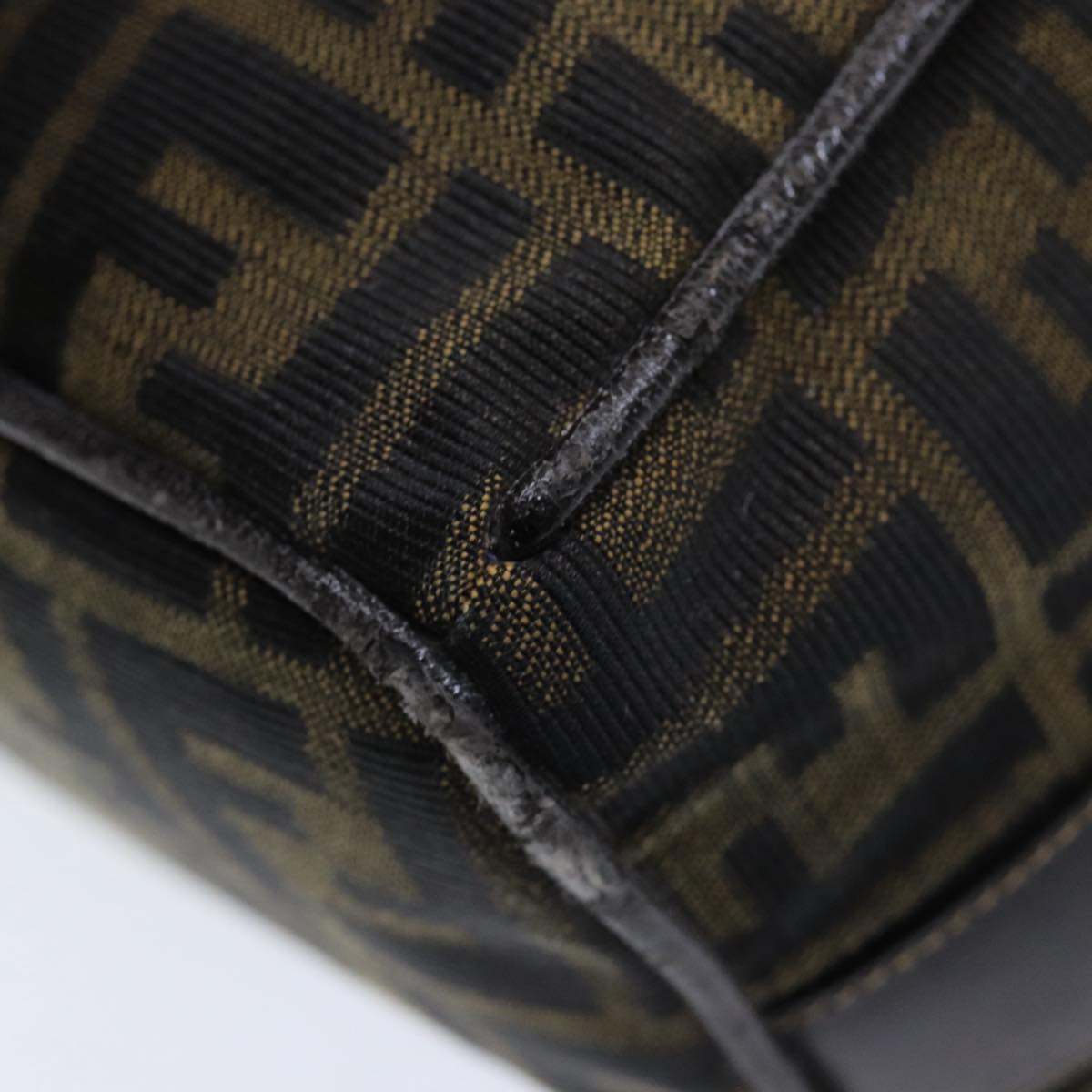 FENDI Zucca Canvas Vanity Pouch Brown Black 84448