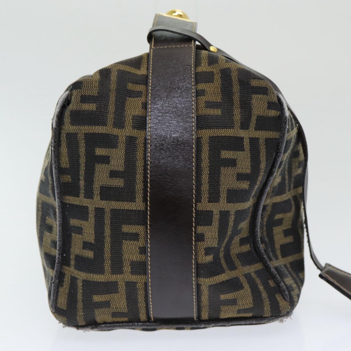FENDI Zucca Canvas Vanity Pouch Brown Black 84448