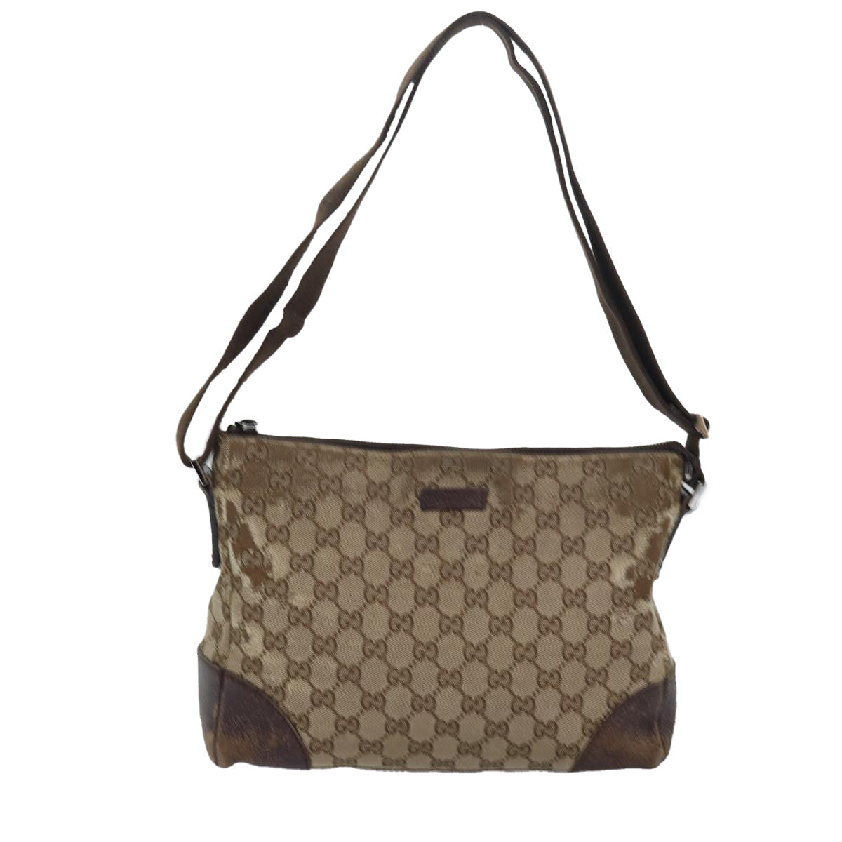 GUCCI GG Canvas Shoulder Bag Beige Brown 114273 84457