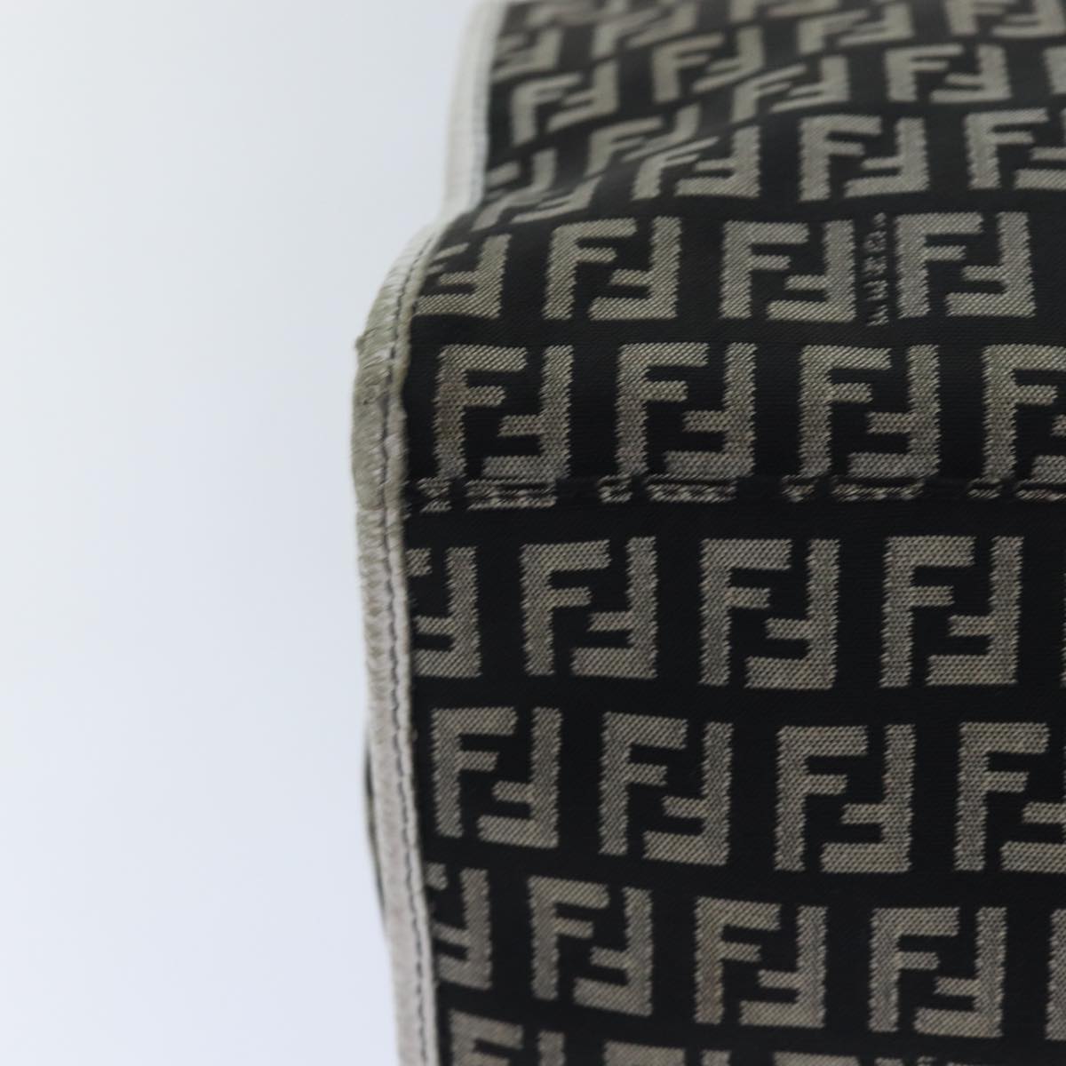 FENDI Zucchino Canvas Tote Bag Brown Gold 84553
