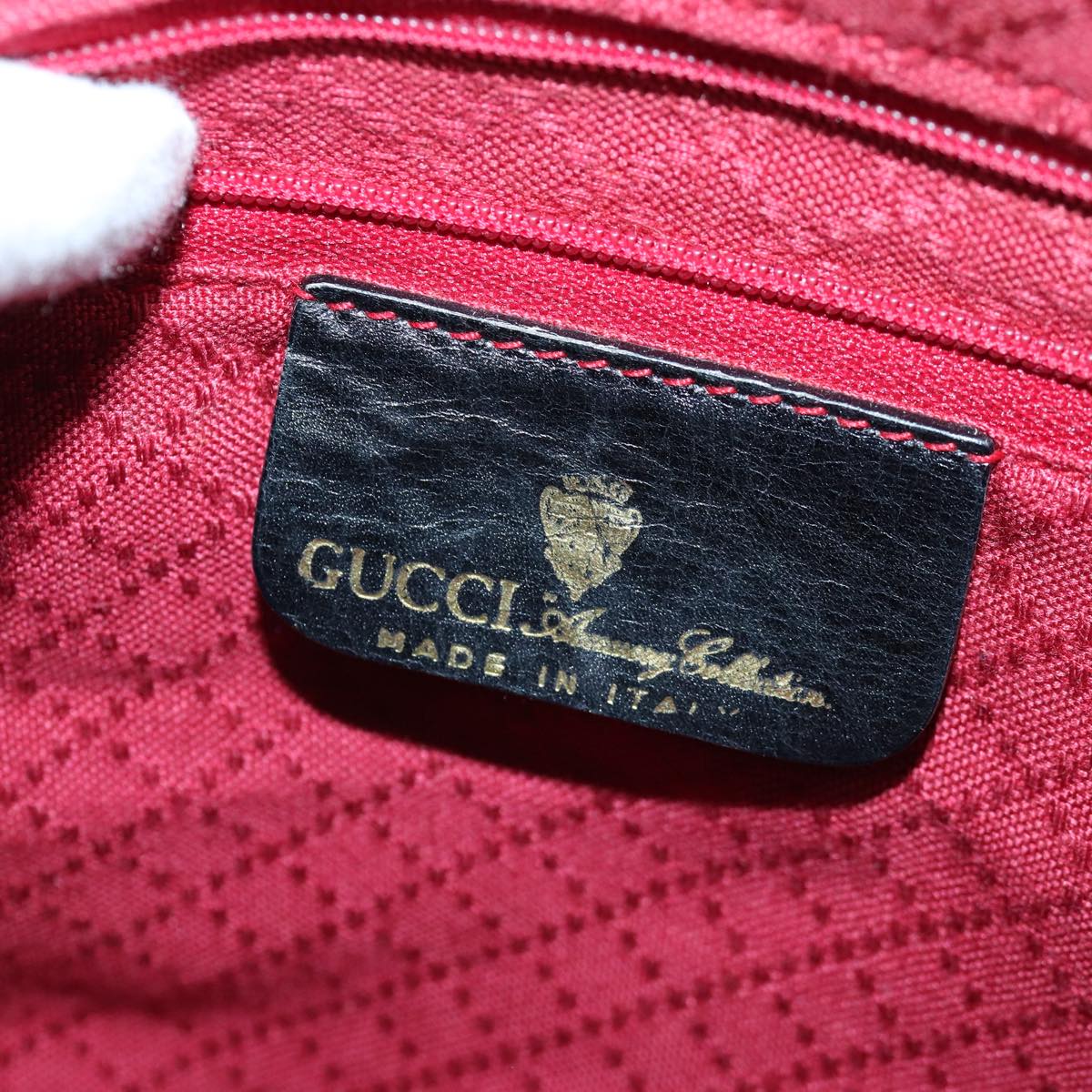 GUCCI GG Canvas Web Sherry Line Boston Bag Black Red Gold 010 378 84562