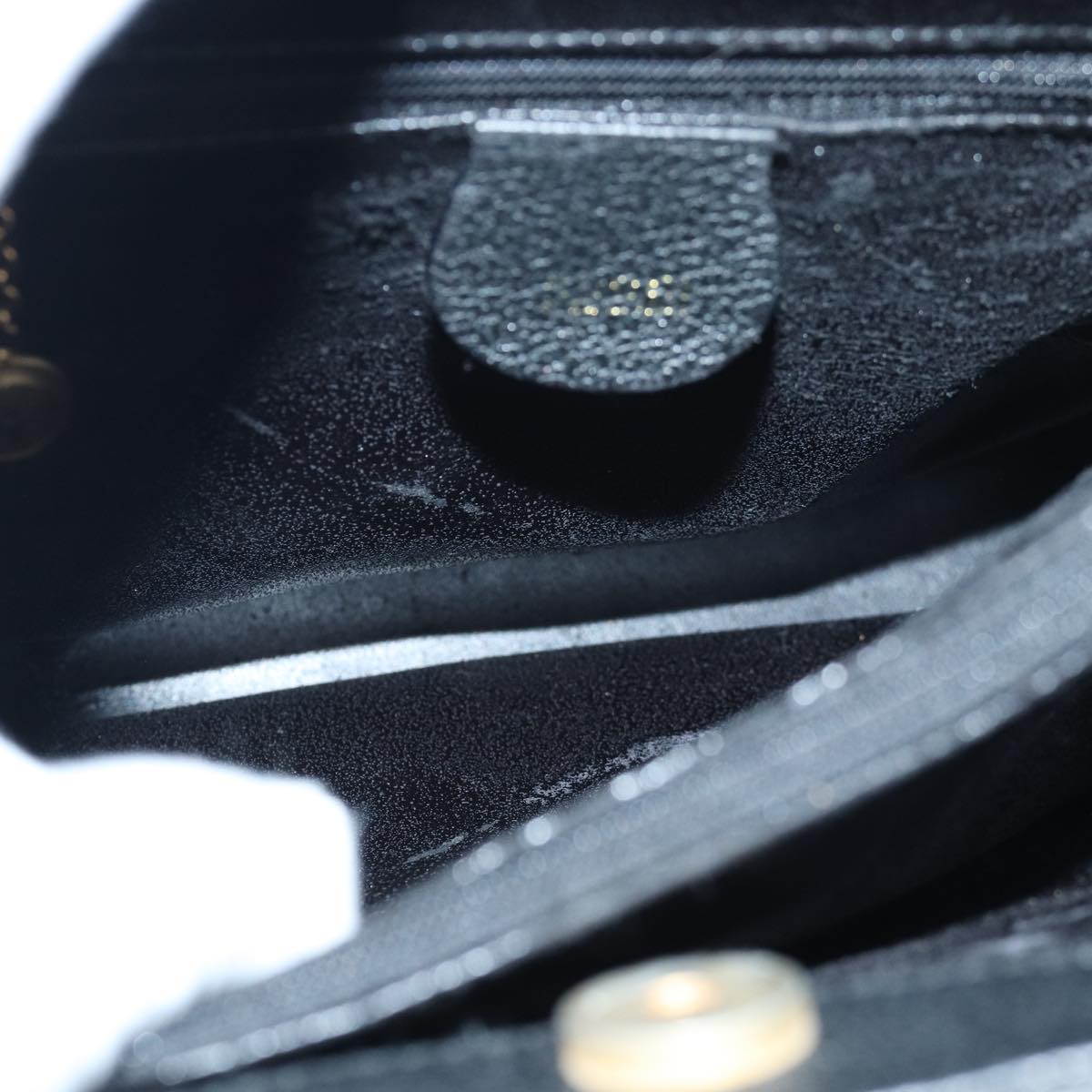 GUCCI Bamboo Hand Bag Suede Black Gold 02 123 0260 84570