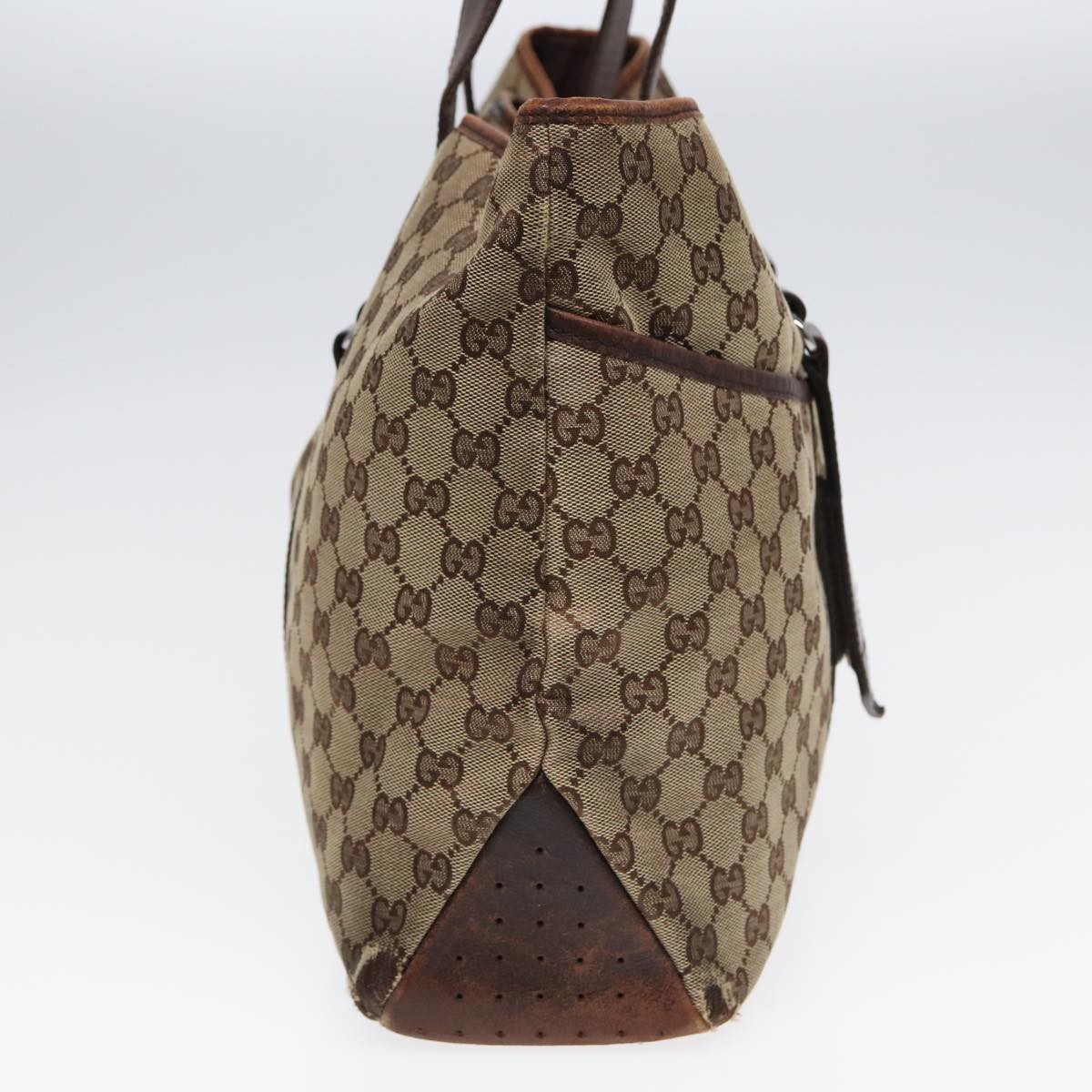GUCCI GG Canvas Tote Bag Beige Brown 153238 84604