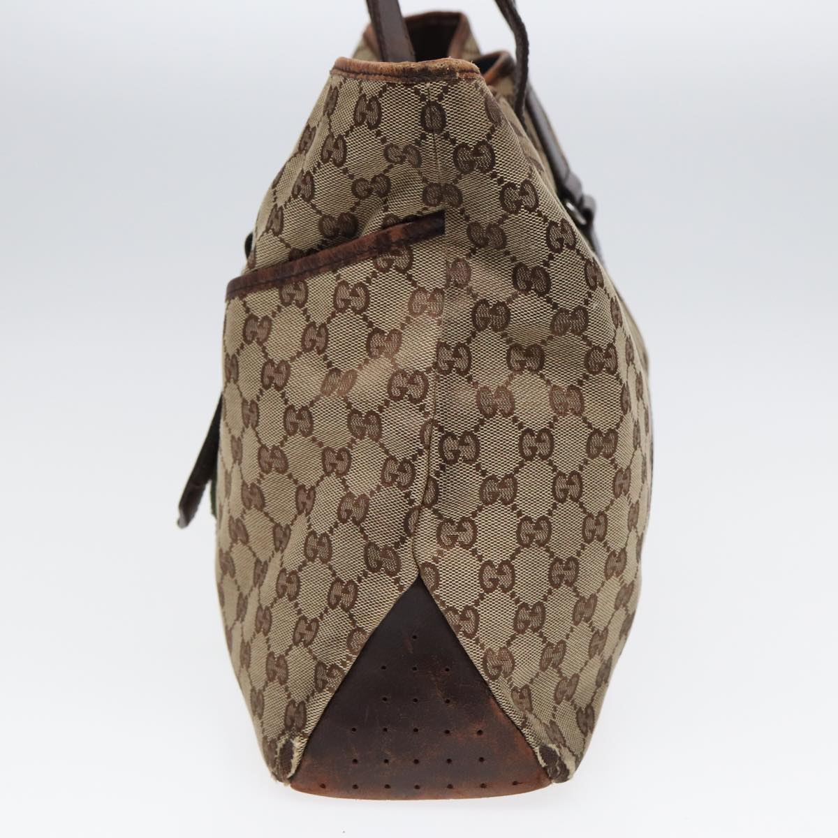 GUCCI GG Canvas Tote Bag Beige Brown 153238 84604