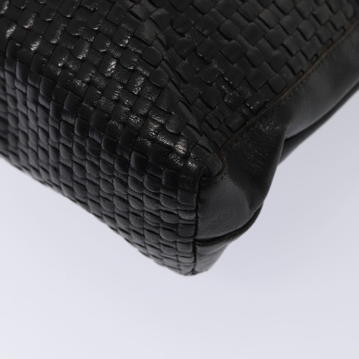 FENDI Tote Bag Leather Black Gold 84621