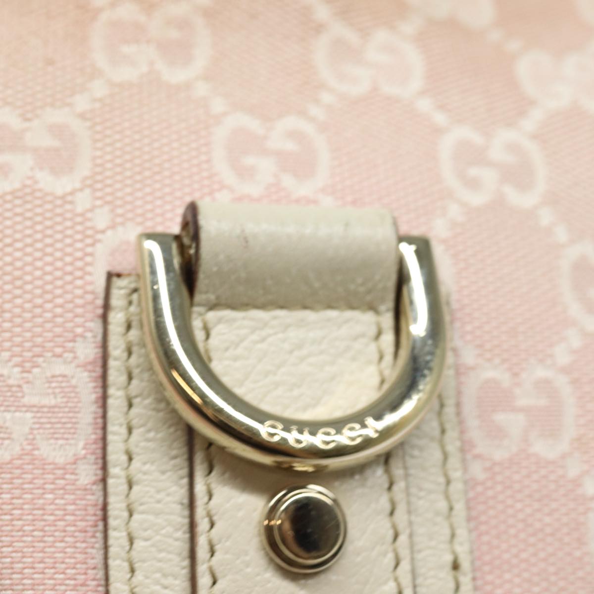 GUCCI GG Canvas Shoulder Bag Pink Gold 131326 84659