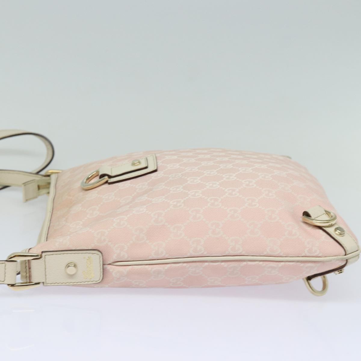 GUCCI GG Canvas Shoulder Bag Pink Gold 131326 84659