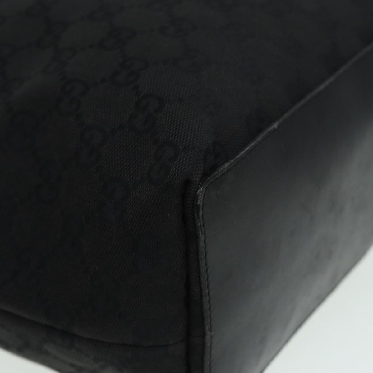 GUCCI GG Canvas Tote Bag Silver Black 31243 84661