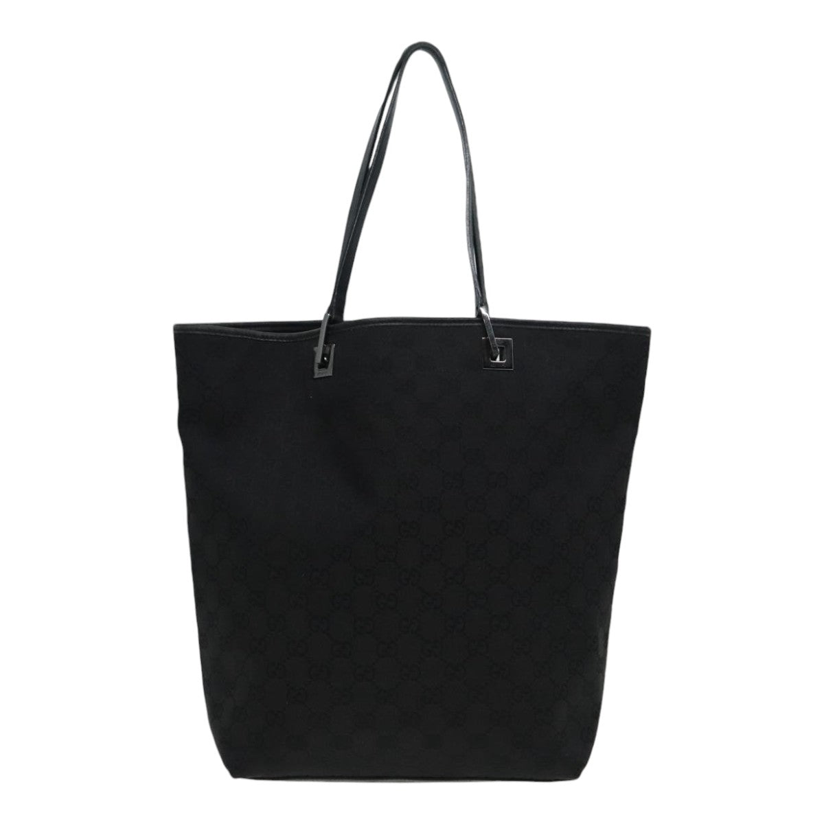 GUCCI GG Canvas Tote Bag Silver Black 31243 84661
