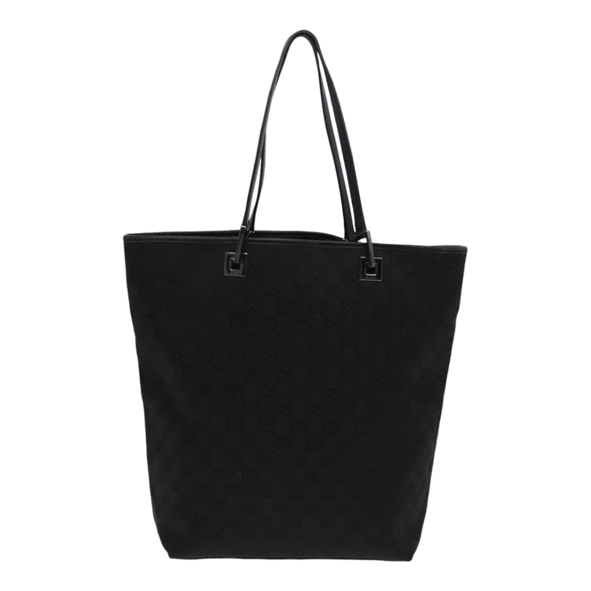 GUCCI GG Canvas Tote Bag Silver Black 31243 84661