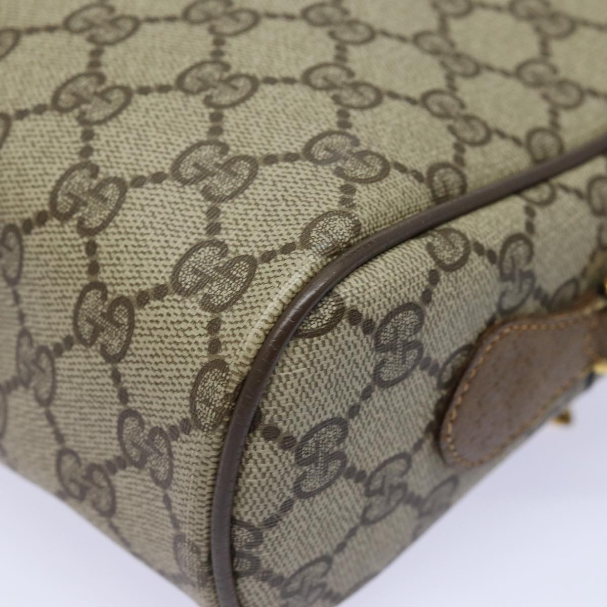 GUCCI GG Supreme Web Sherry Line Shoulder Bag PVC Beige Red 56 02 005 84754