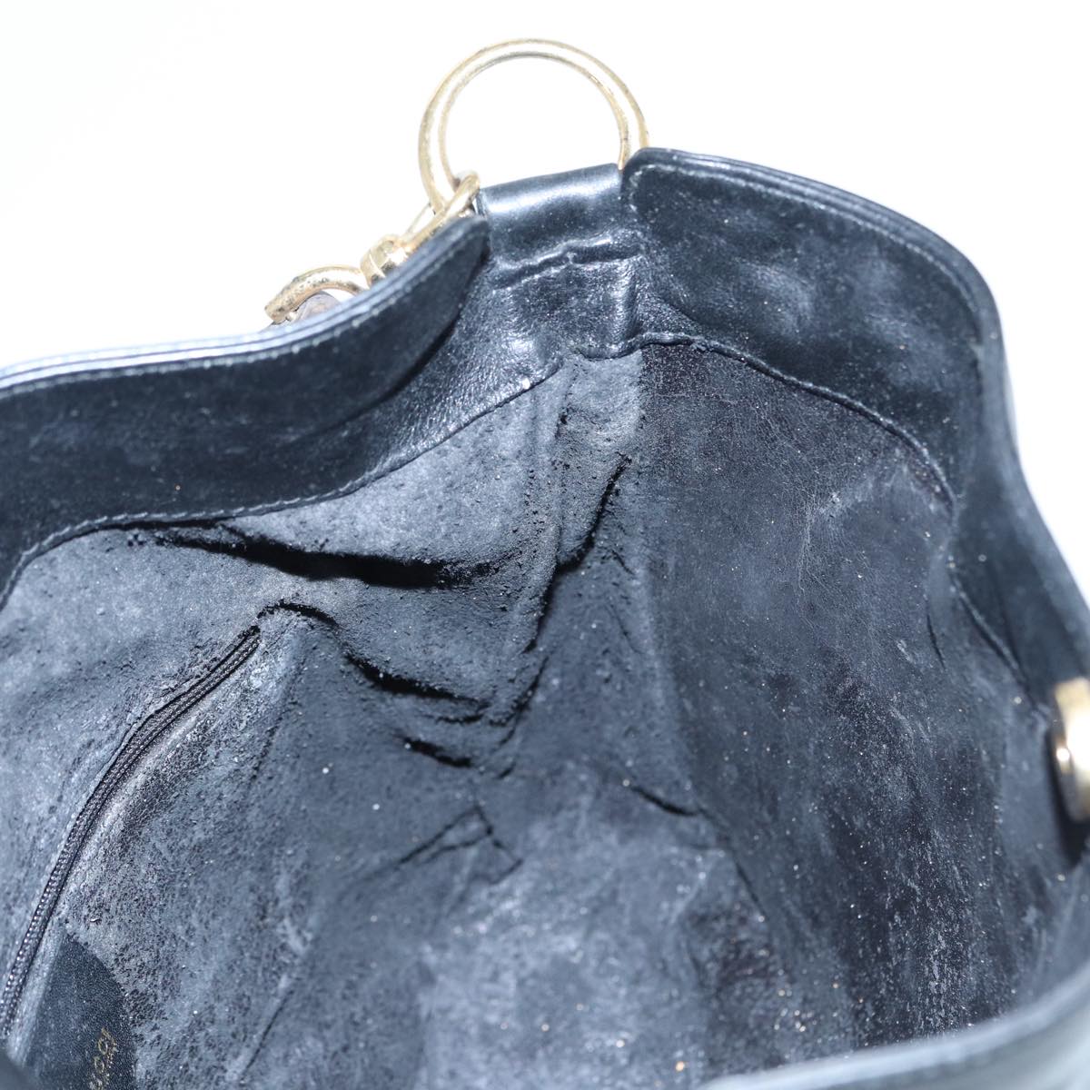 GUCCI Bamboo Shoulder Bag Leather 2way Black 84762