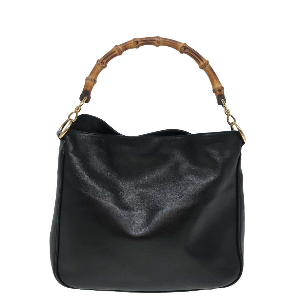 GUCCI Bamboo Shoulder Bag Leather 2way Black 84762