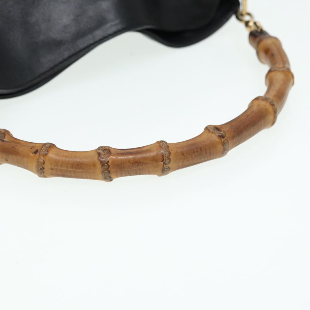 GUCCI Bamboo Shoulder Bag Leather 2way Black 84762