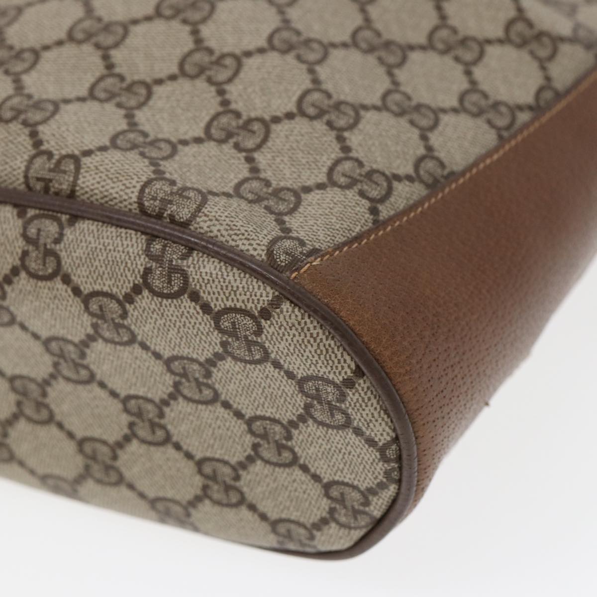 GUCCI GG Supreme Web Sherry Line Shoulder Bag PVC Beige 72 02 034 84766