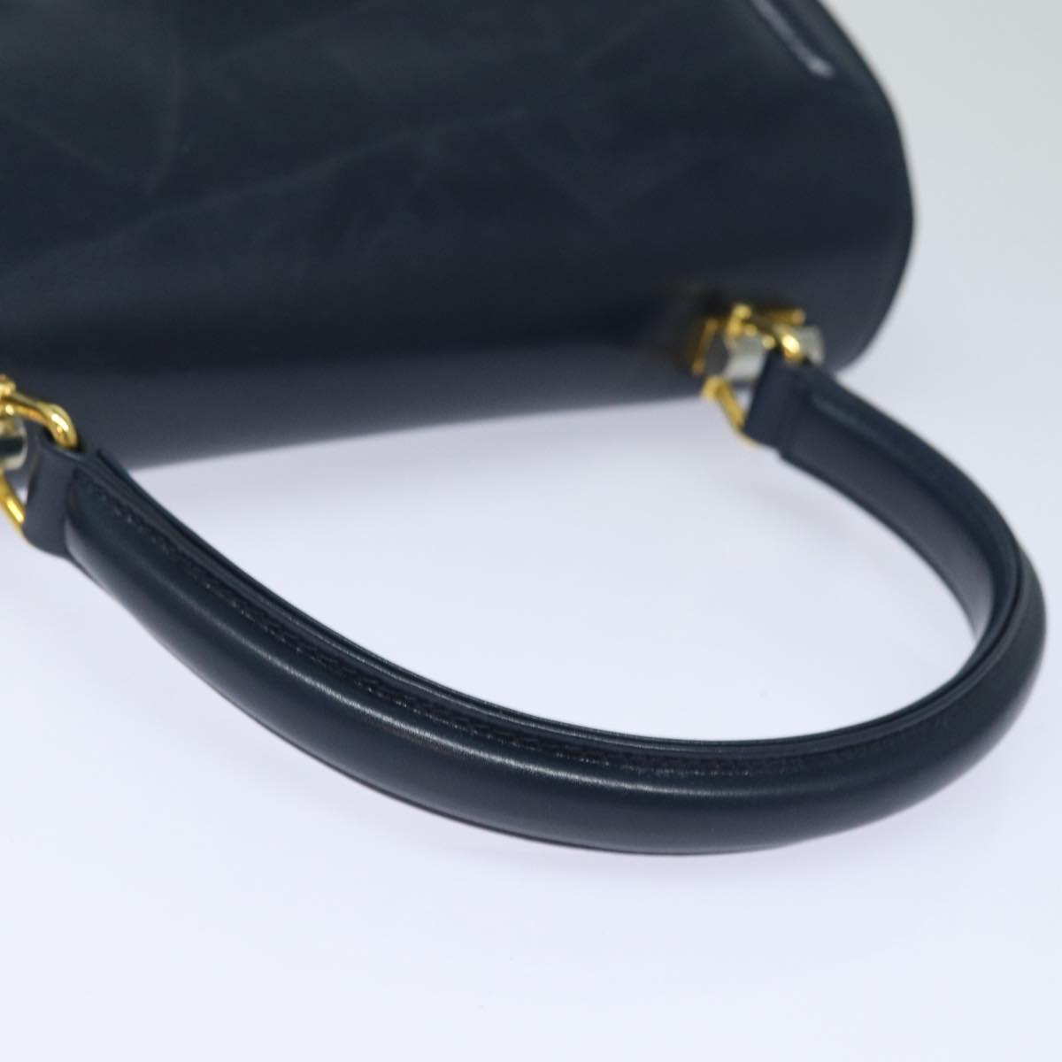 GUCCI Hand Bag Leather Navy 84810
