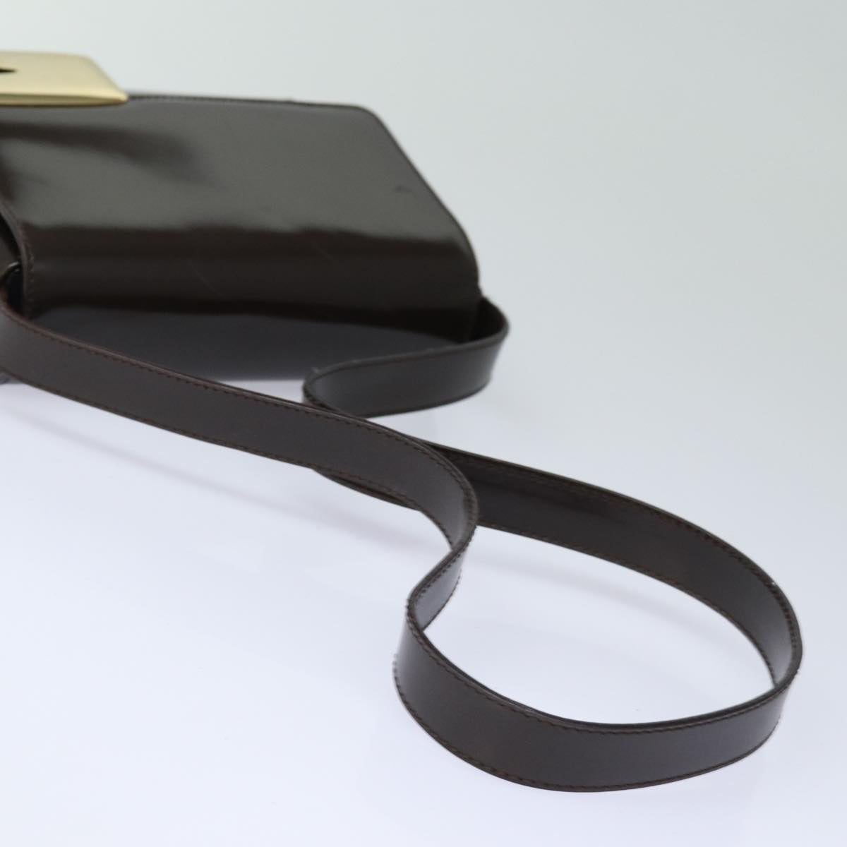 GUCCI Shoulder Bag Patent leather Brown 84811