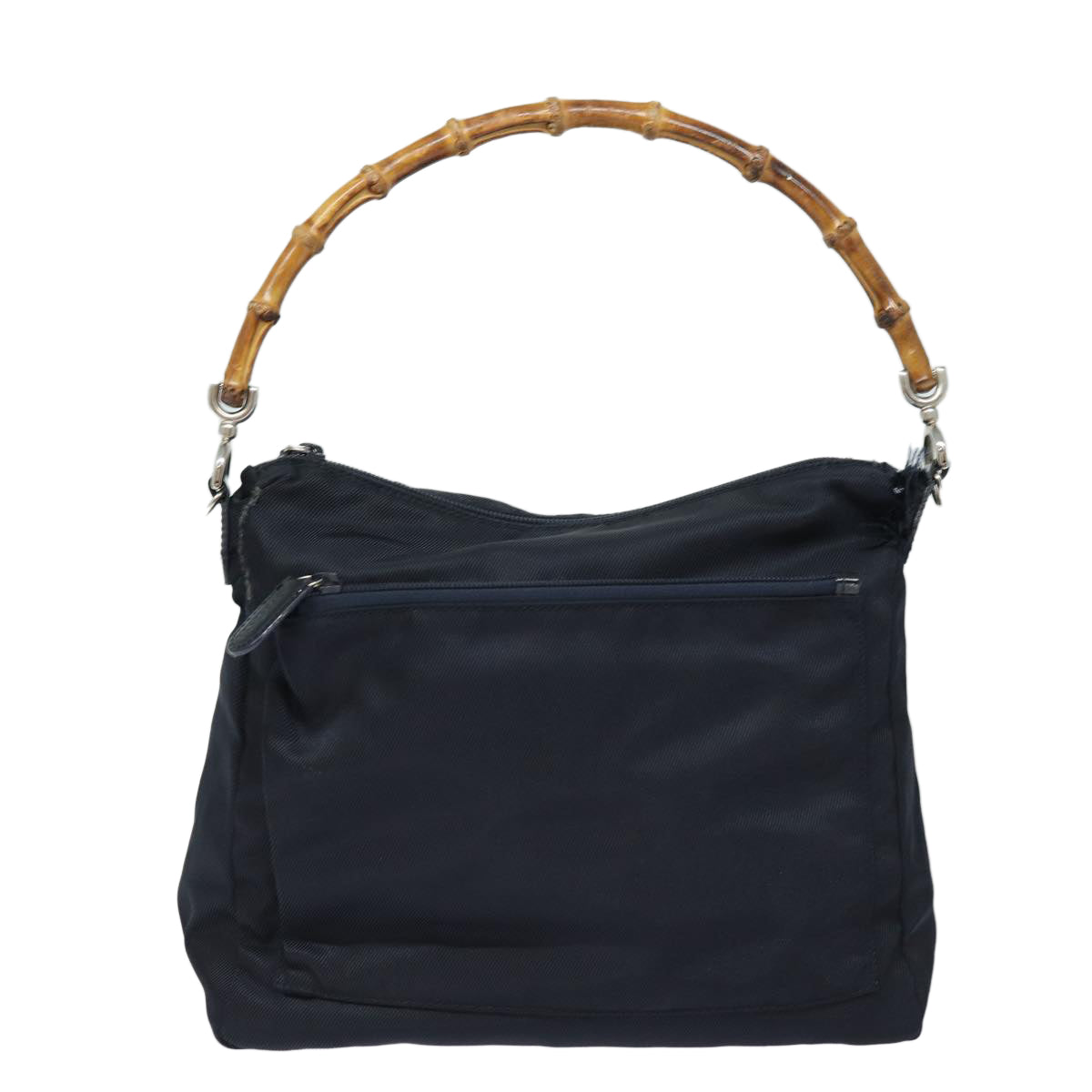 GUCCI Bamboo Hand Bag Nylon Black 000 2404 0509 84812