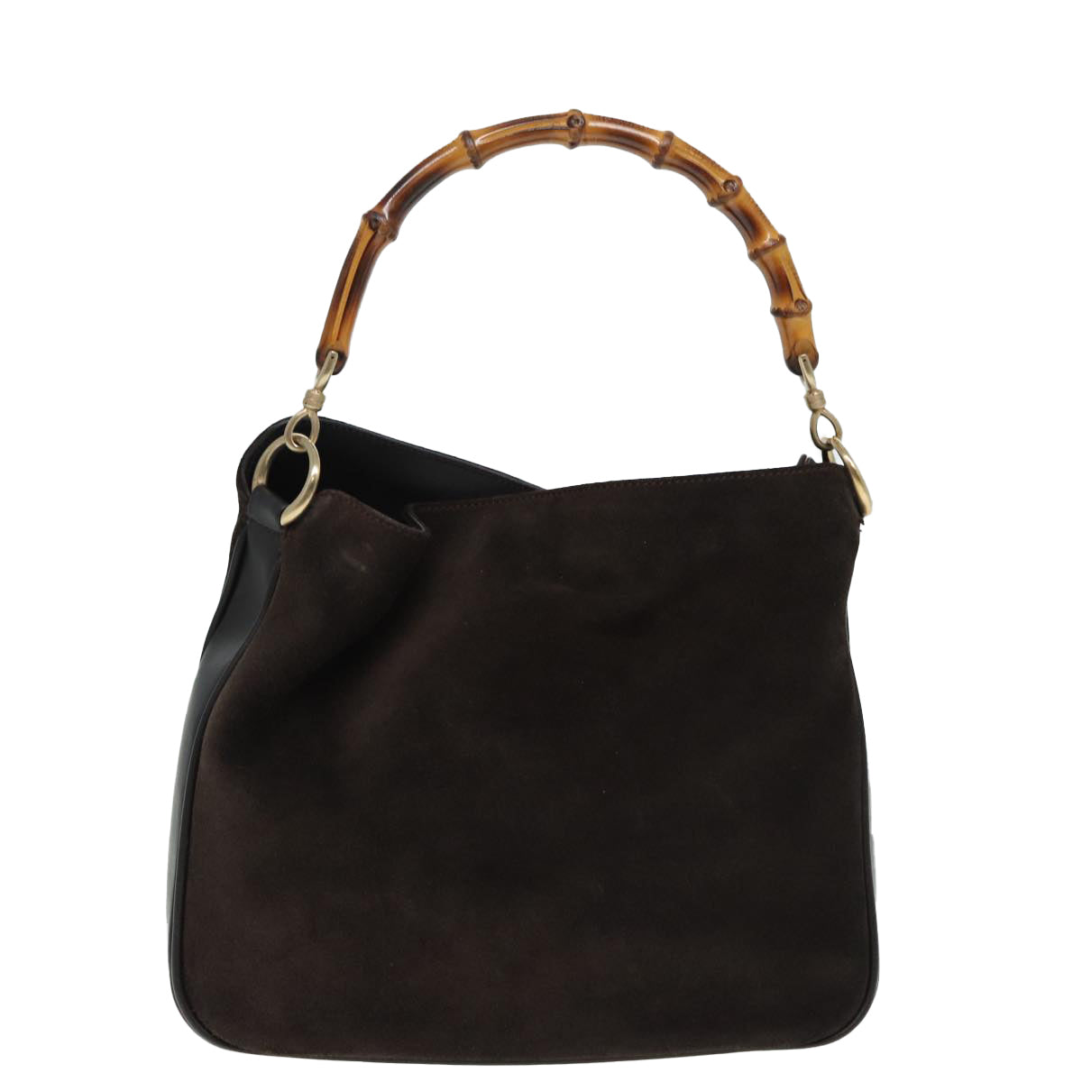 GUCCI Bamboo Shoulder Bag Suede 2way Brown 001 1638 2123 84813