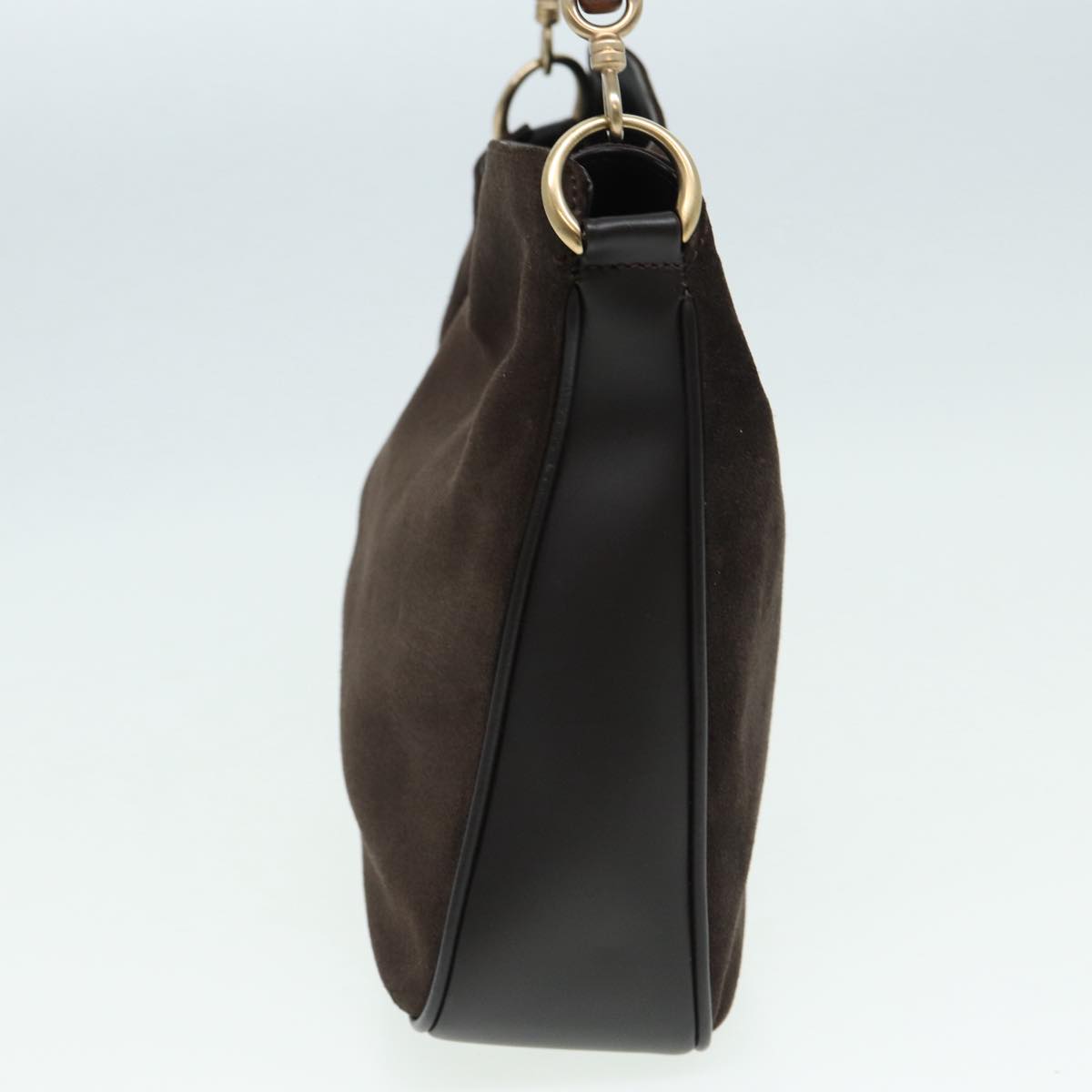 GUCCI Bamboo Shoulder Bag Suede 2way Brown 001 1638 2123 84813