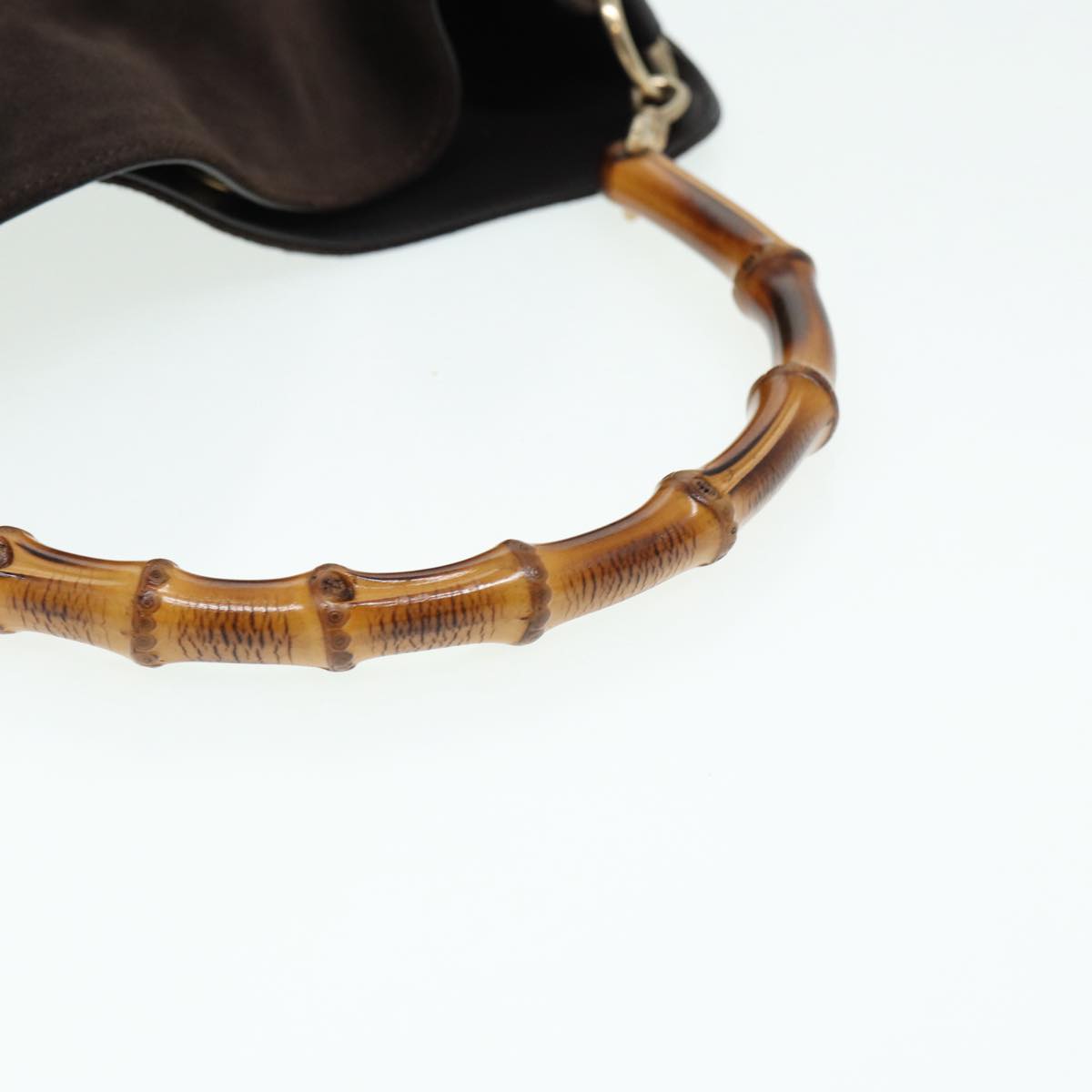 GUCCI Bamboo Shoulder Bag Suede 2way Brown 001 1638 2123 84813
