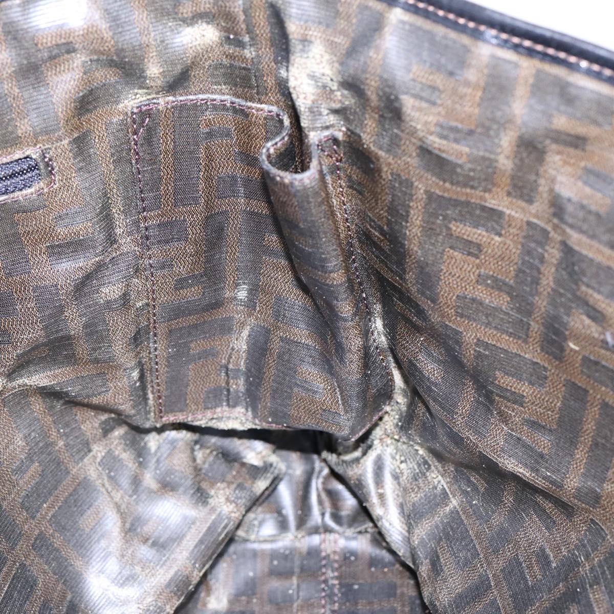 FENDI Tote Bag Leather Black 84824