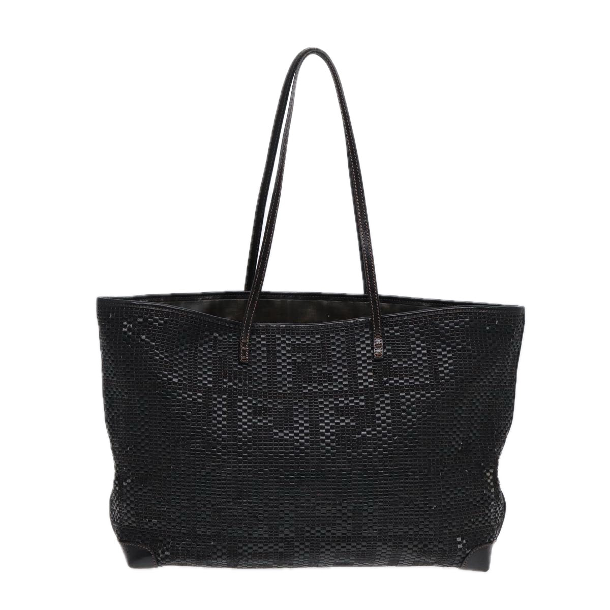 FENDI Tote Bag Leather Black 84824