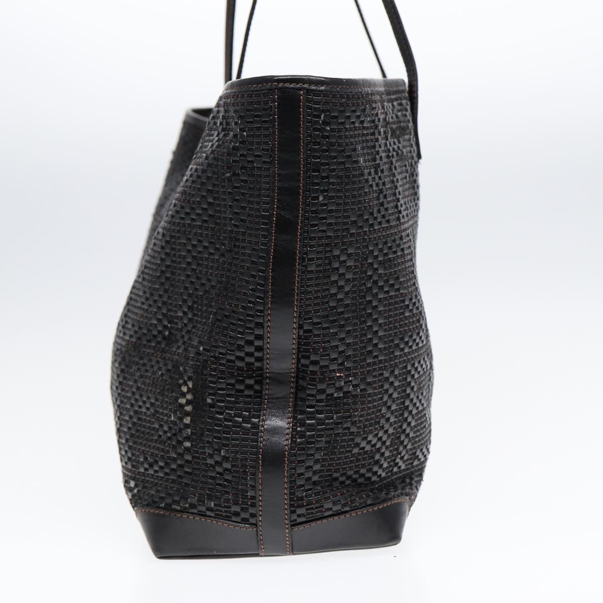 FENDI Tote Bag Leather Black 84824