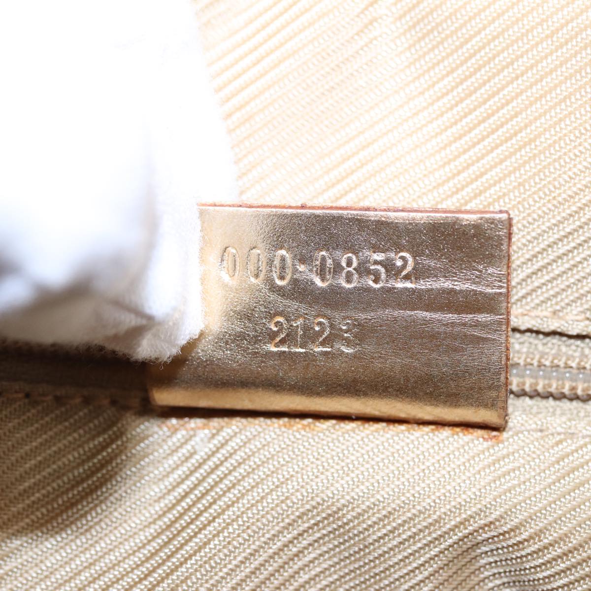 GUCCI GG Canvas Hand Bag Blue Gold 000 0852 84930