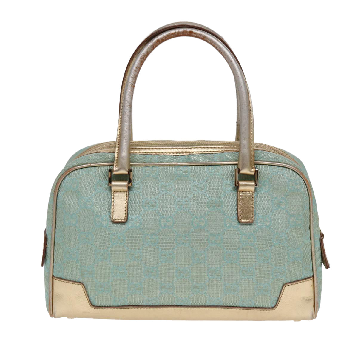 GUCCI GG Canvas Hand Bag Blue Gold 000 0852 84930