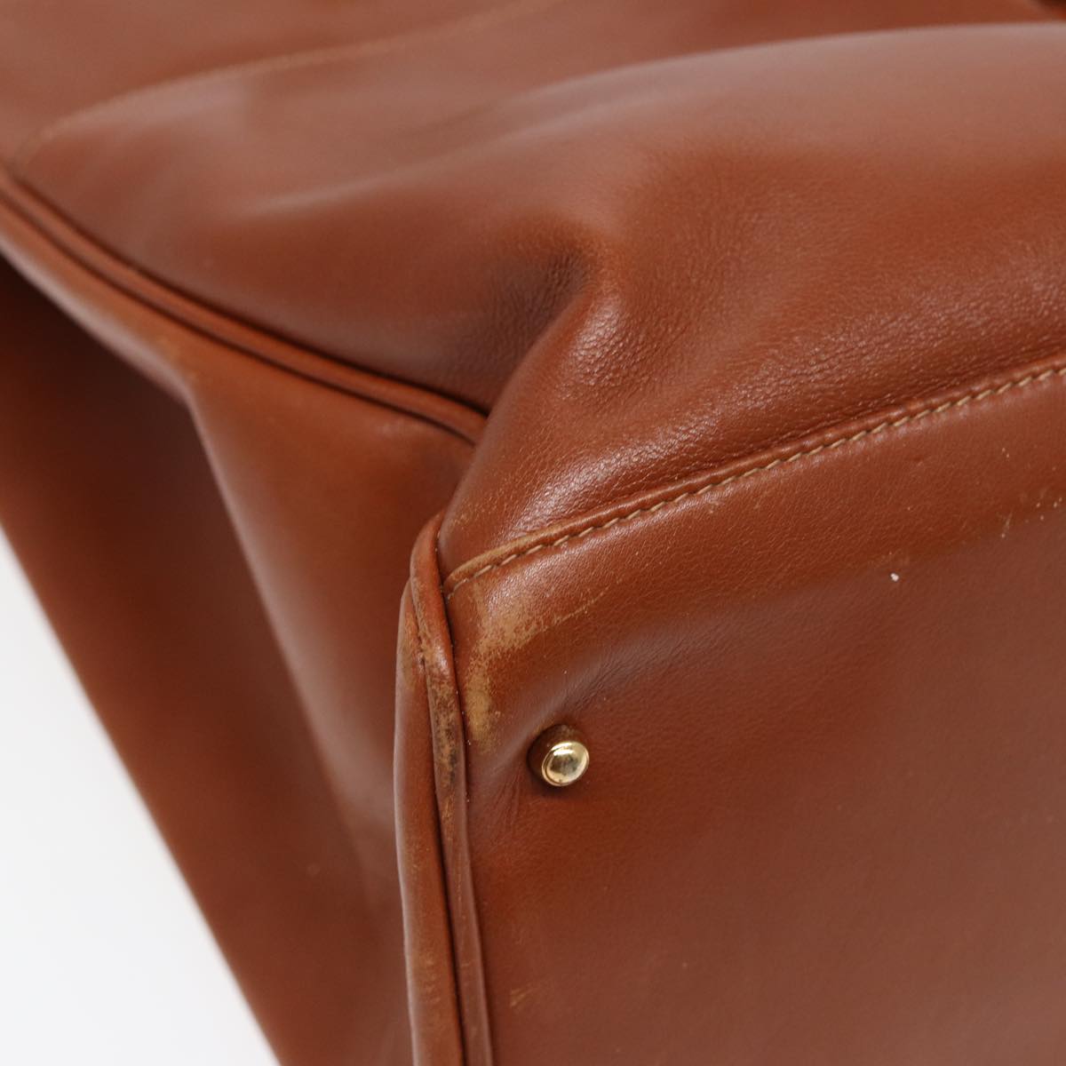 GUCCI Hand Bag Leather 2way Brown Gold 002 123 0332 84941