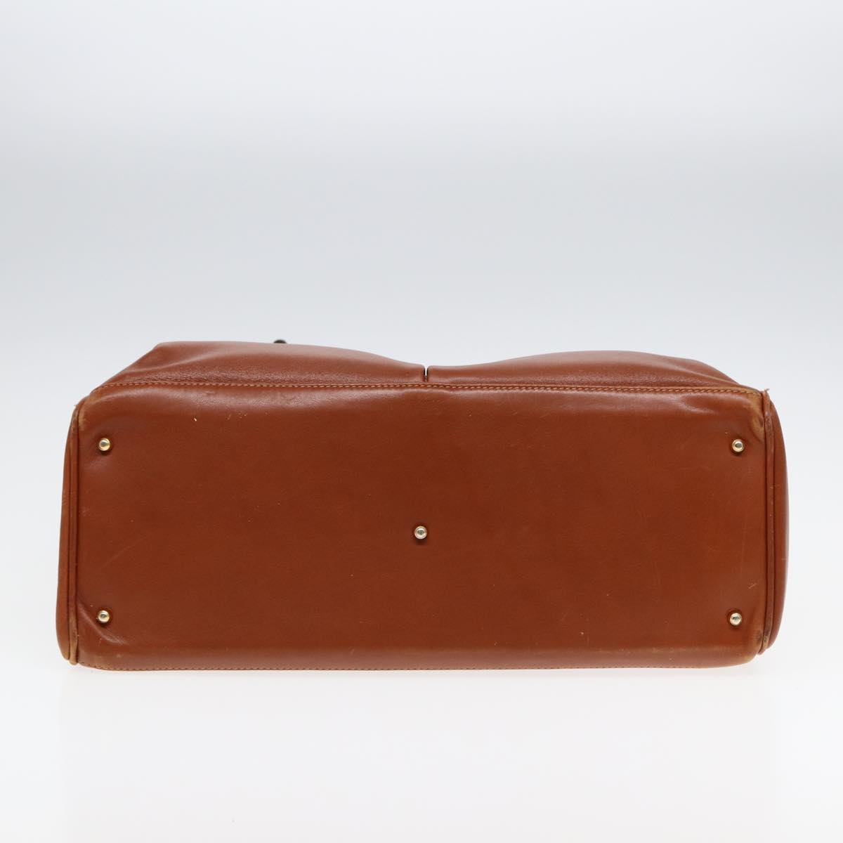 GUCCI Hand Bag Leather 2way Brown Gold 002 123 0332 84941