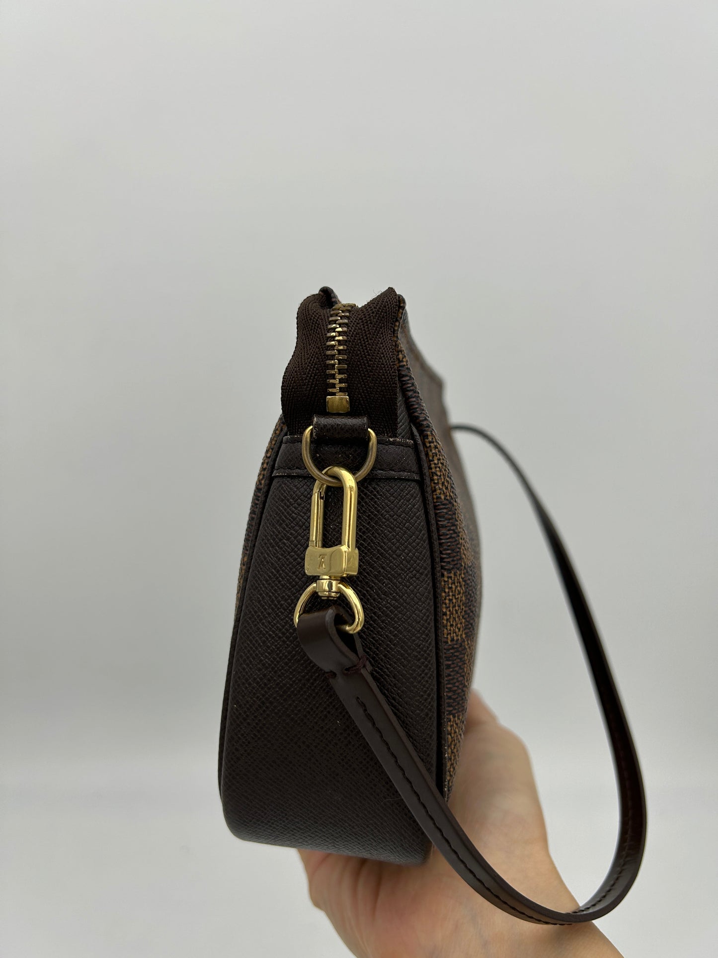 Louis Vuitton Damier Ebene Trousse Makeup Handbag 1998 Small