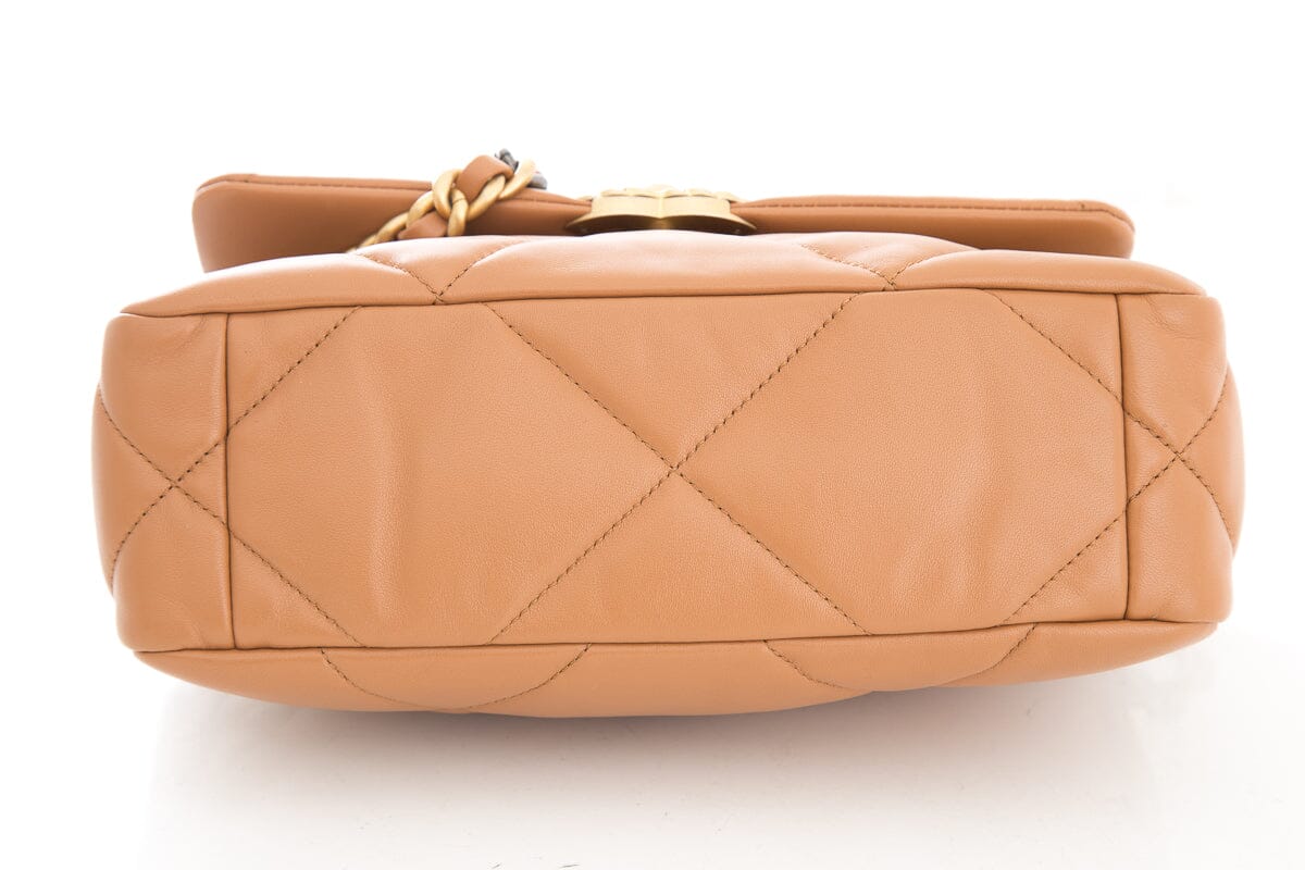Chanel 2024 19 Brown Quilted Leather Handbag