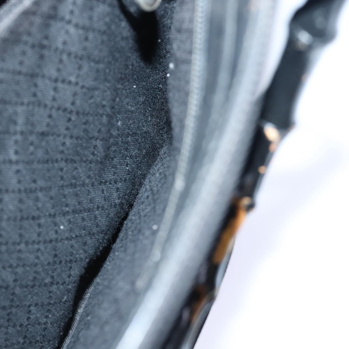 GUCCI Bamboo Hand Bag Nylon 2way Black Silver 002 1998 0353 85161