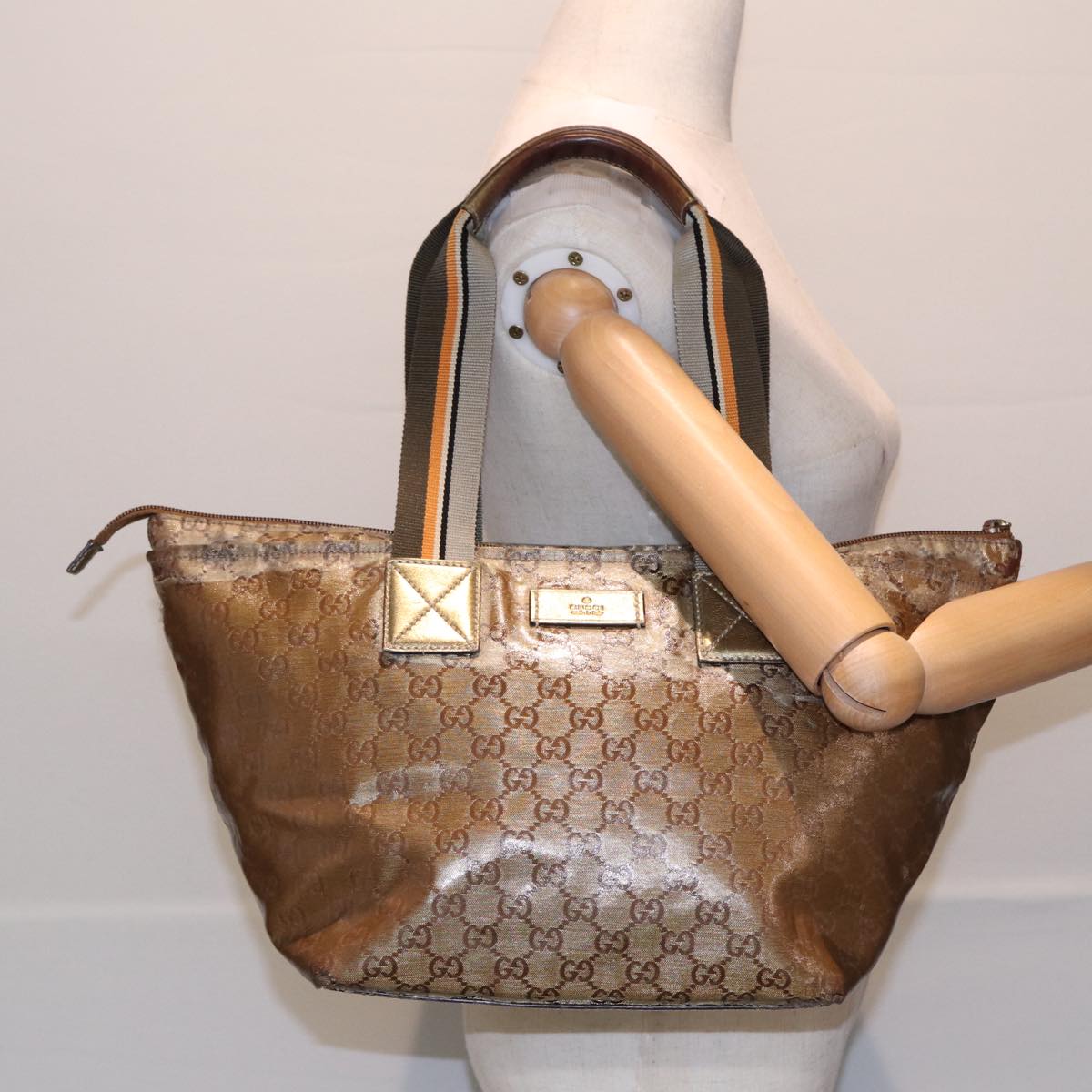 GUCCI GG Crystal Tote Bag Gold 131230 85181