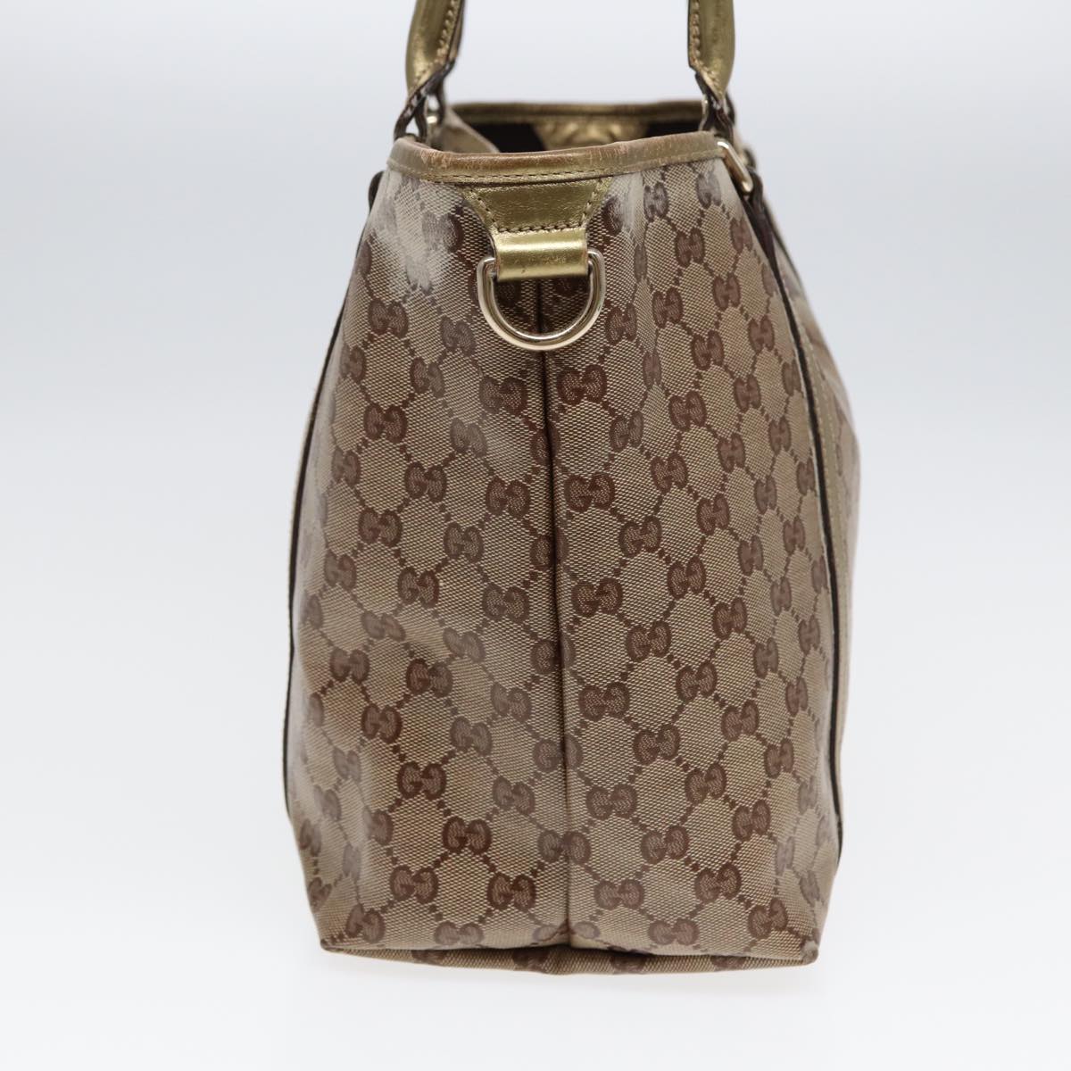 GUCCI GG Crystal Tote Bag Gold Beige 197953 85182
