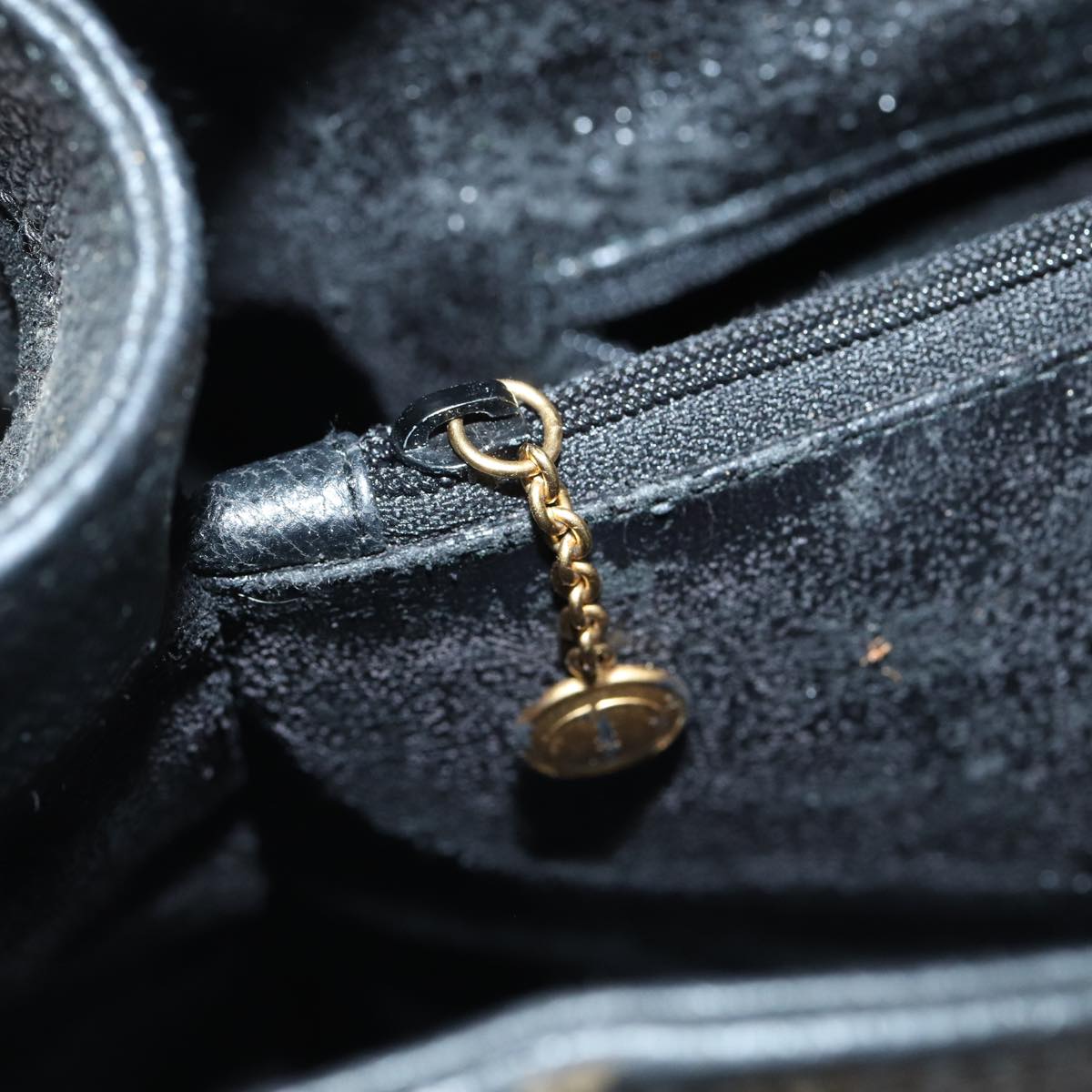 GUCCI Bamboo Hand Bag Suede Black Gold 002 1186 0260 85184