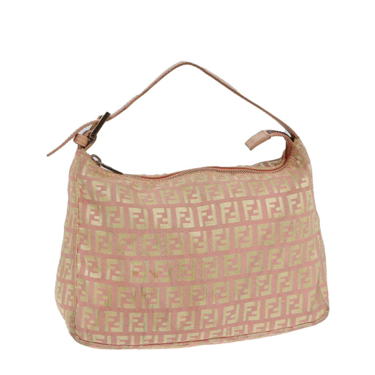 FENDI Zucchino Canvas Hand Bag Pink Gold 85309
