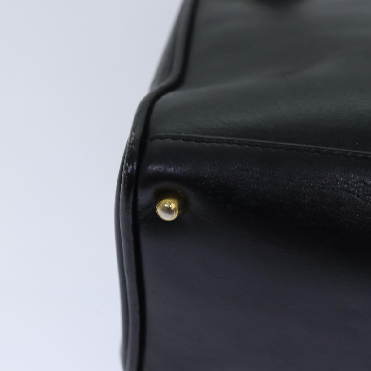 GUCCI Bamboo Hand Bag Leather Black Gold 000 122 0316 85376
