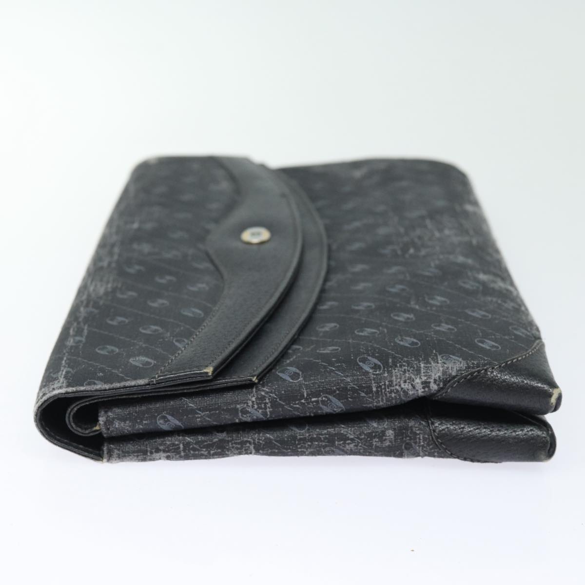 GUCCI Clutch Bag Leather Black Gold 85496