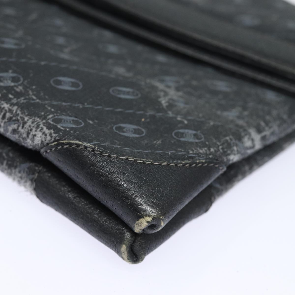 GUCCI Clutch Bag Leather Black Gold 85496