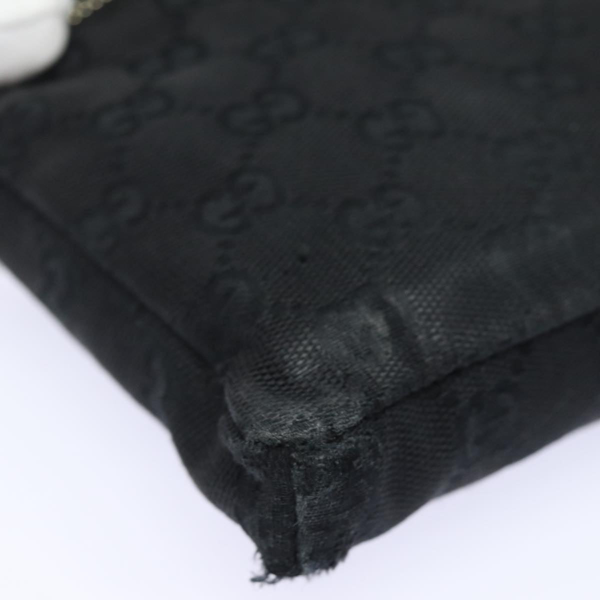 GUCCI GG Canvas Waist bag Black Silver 28566 85497