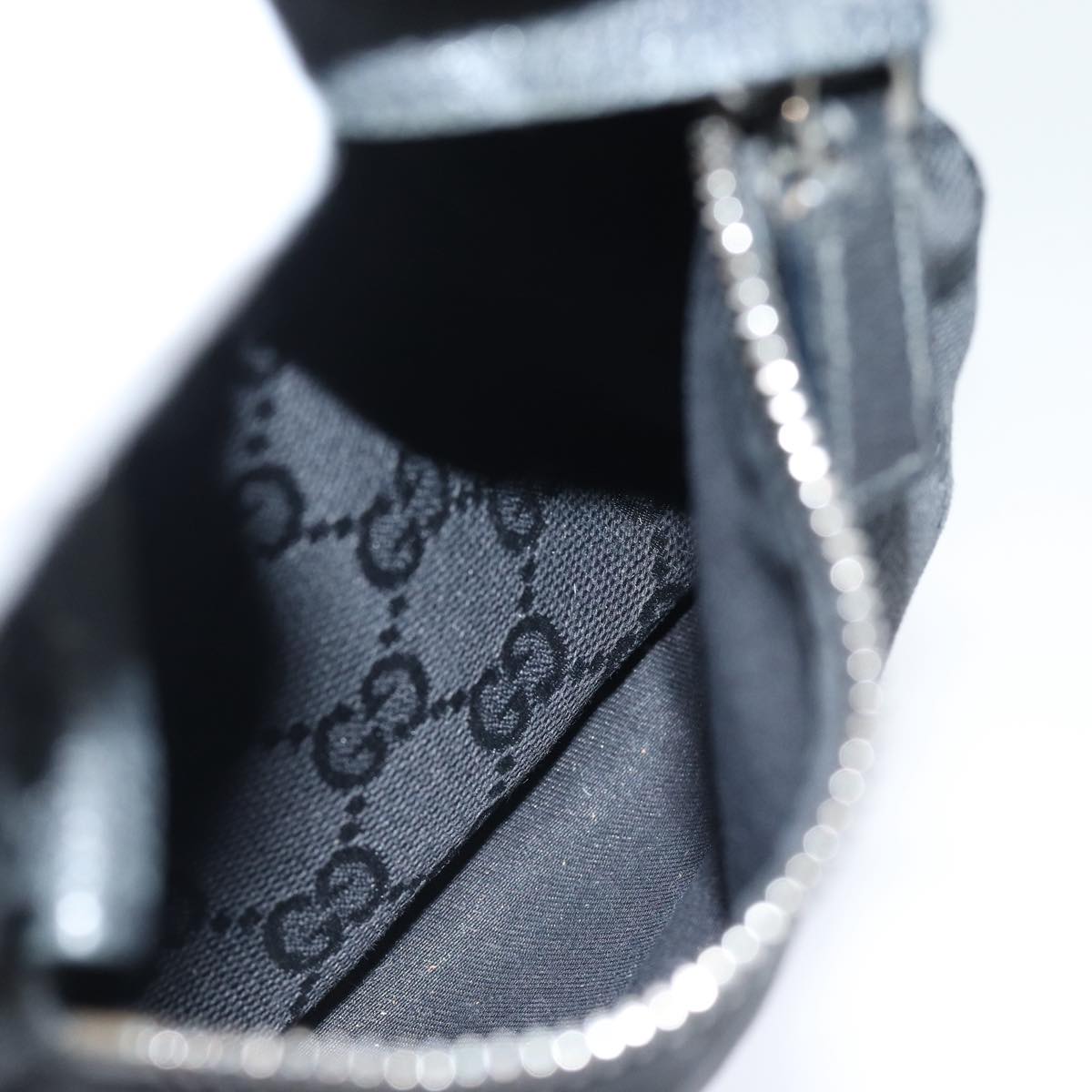 GUCCI GG Canvas Waist bag Black Silver 28566 85497