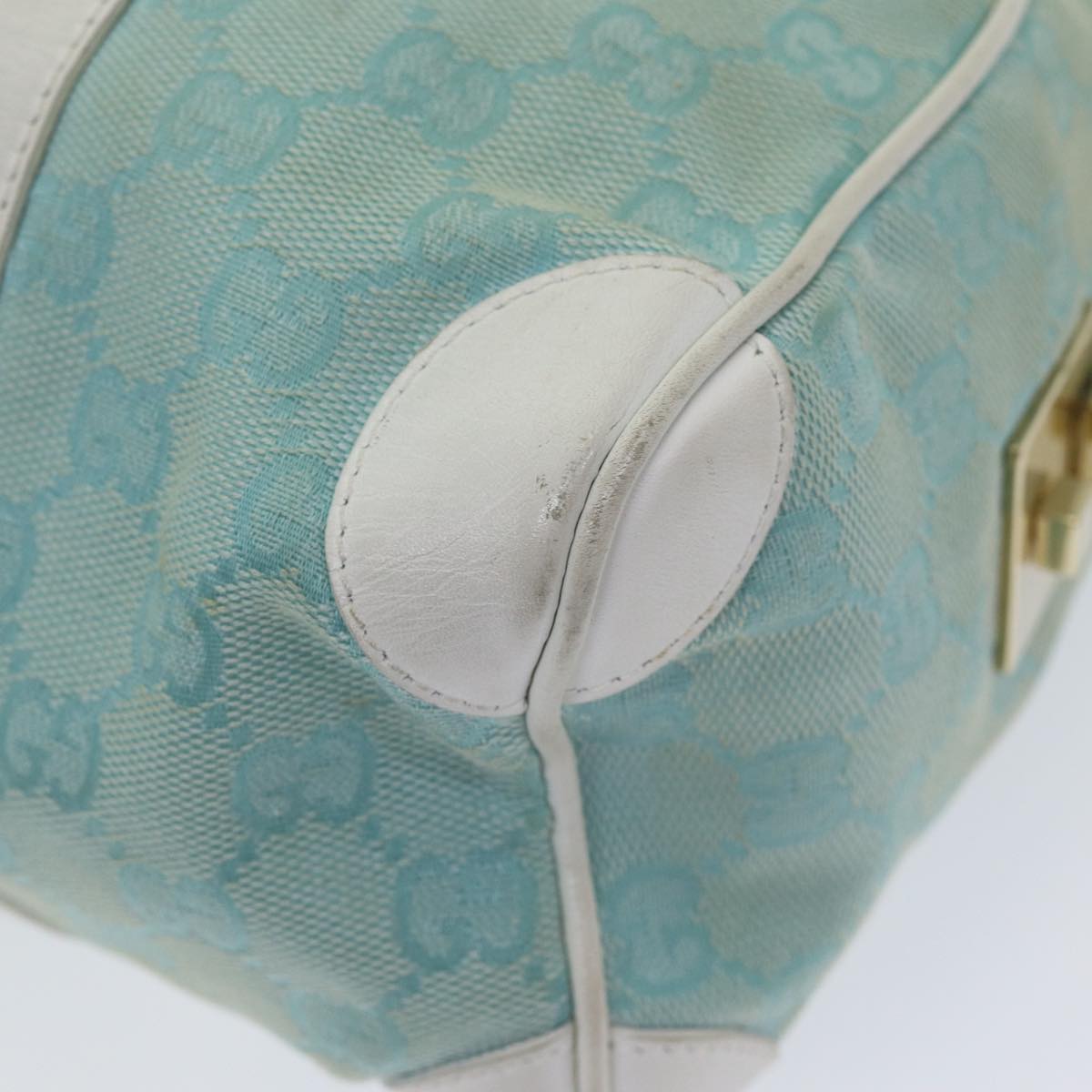 GUCCI GG Canvas Hand Bag Beige White gold 000 0851 85519