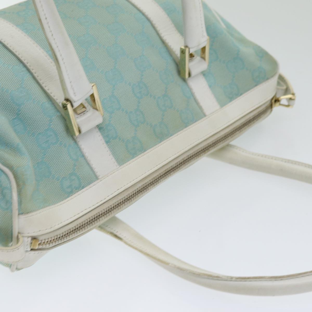 GUCCI GG Canvas Hand Bag Beige White gold 000 0851 85519