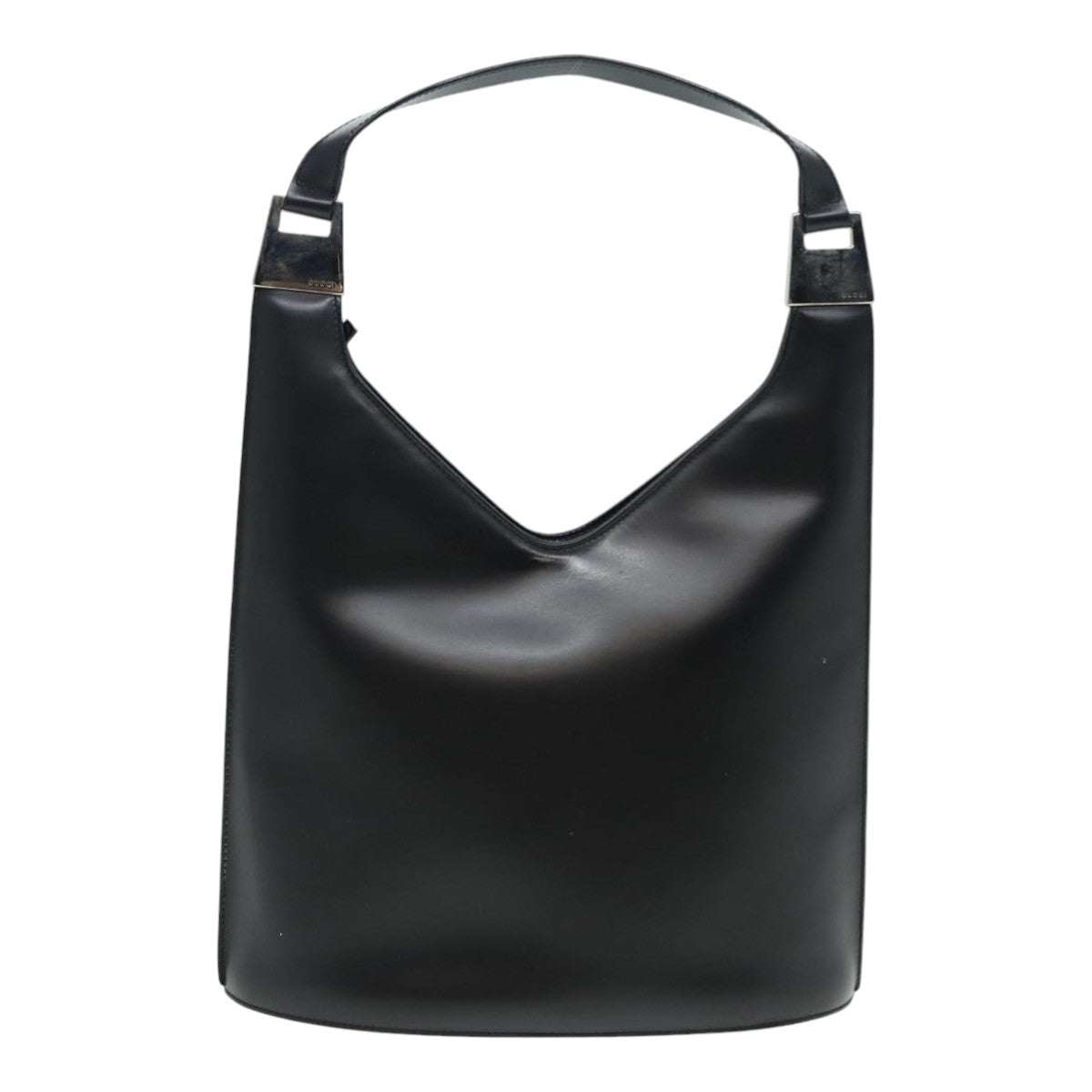 GUCCI Hand Bag Leather Black Silver 001 3010 85529