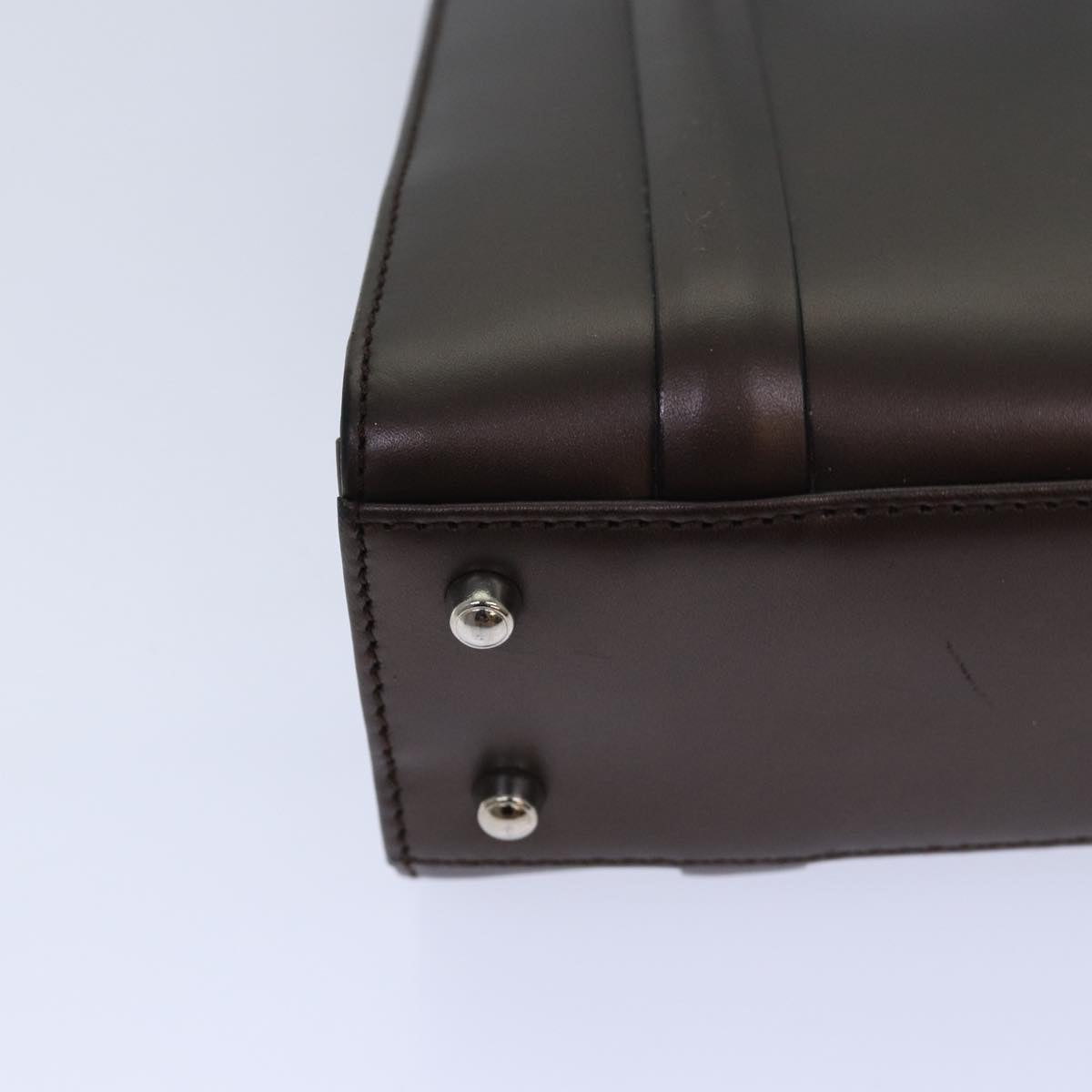 GUCCI Hand Bag Leather Brown Silver 007 2046 0268 85533